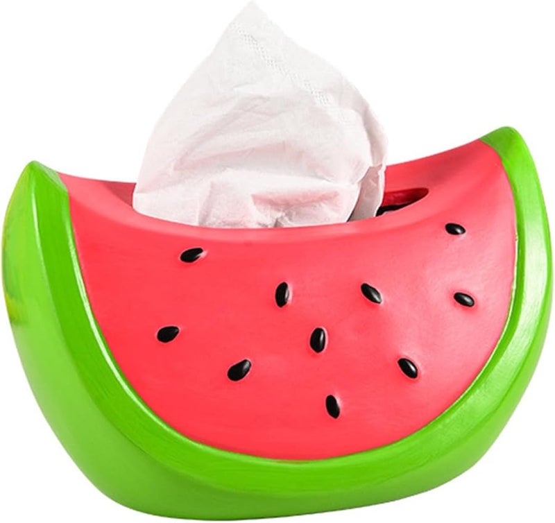Resin Watermelon Tissue Box Holder Large Capacity Paper Towel Dispenser Home Office Desk Decor - Image 1